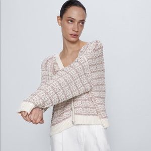 Zara Metallic Gem Button Cardigan
